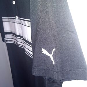 Black PUMA UPF 40 UV Protection Golf Shirt / L